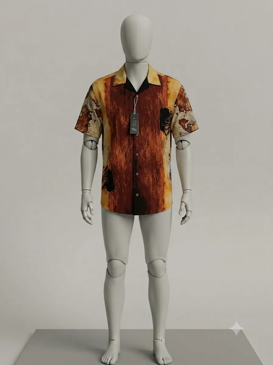 Rustic Forest & Deer Patchwork Vintage Shirt